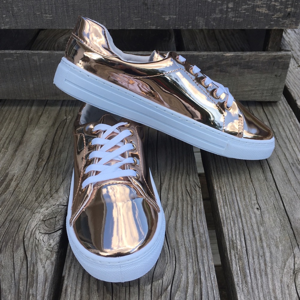- Qupid 6.5 RoseGold Leather Sneaker! NEW!